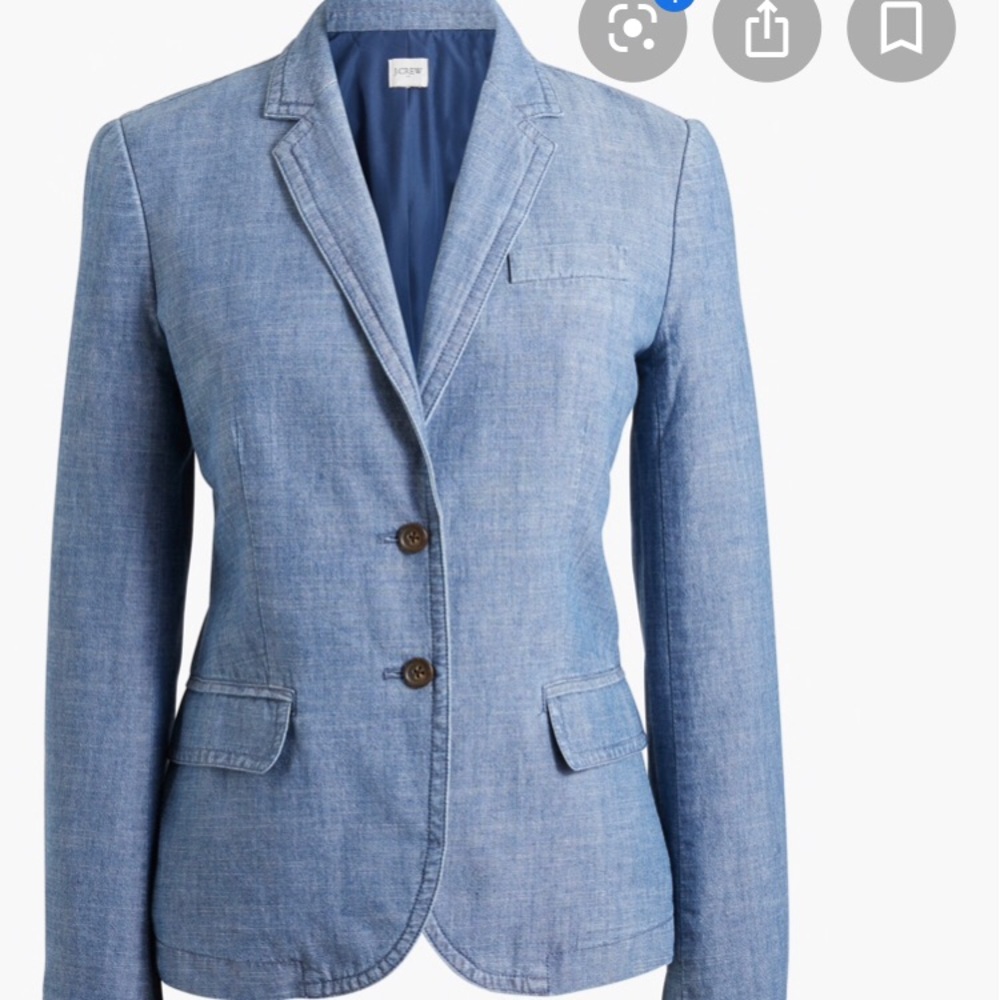 J Crew Chambray Denim Blazer Jacket NWT